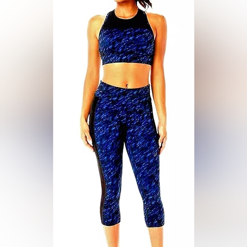 NEW Asics Kate Pocket Capri Leggings & PR Lyte Bra Set Size S / XS / TP - NWT